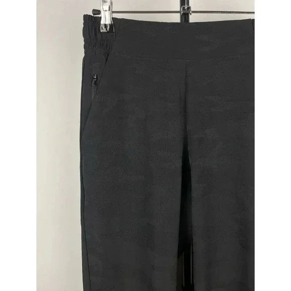 Athleta Women's Black Brooklyn Camo Lux Jacquard Stretch Pull On Jogger Pants 0 - Picture 2 of 8